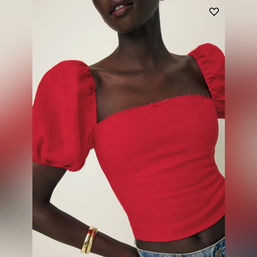 Reformation Marella Linen Top - Red